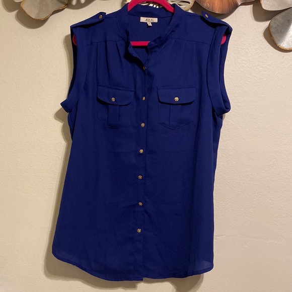 M P H           Blue blouse.          XL - Picture 1 of 2